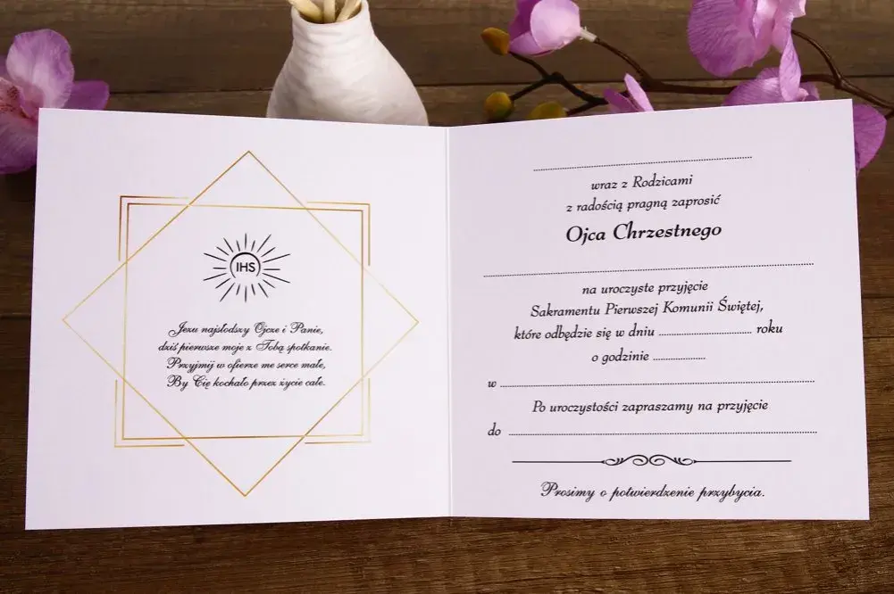 Jak stworzyć wyjątkowe zaproszenie komunijne dla matki chrzestnej?