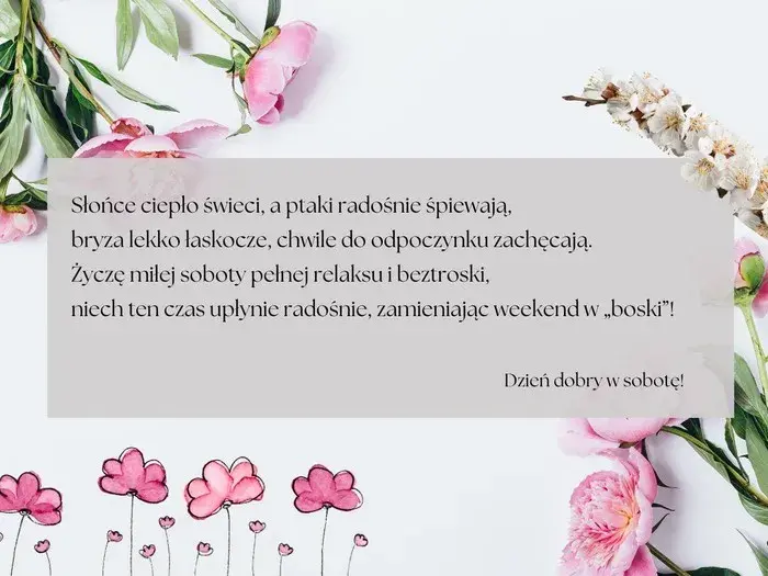 Życzenia na sobotę: Gotowe teksty na każdy nastrój i okazję!