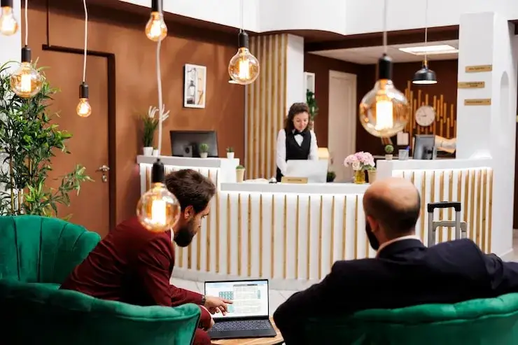 lobby hotelowe spotkanie znajomych