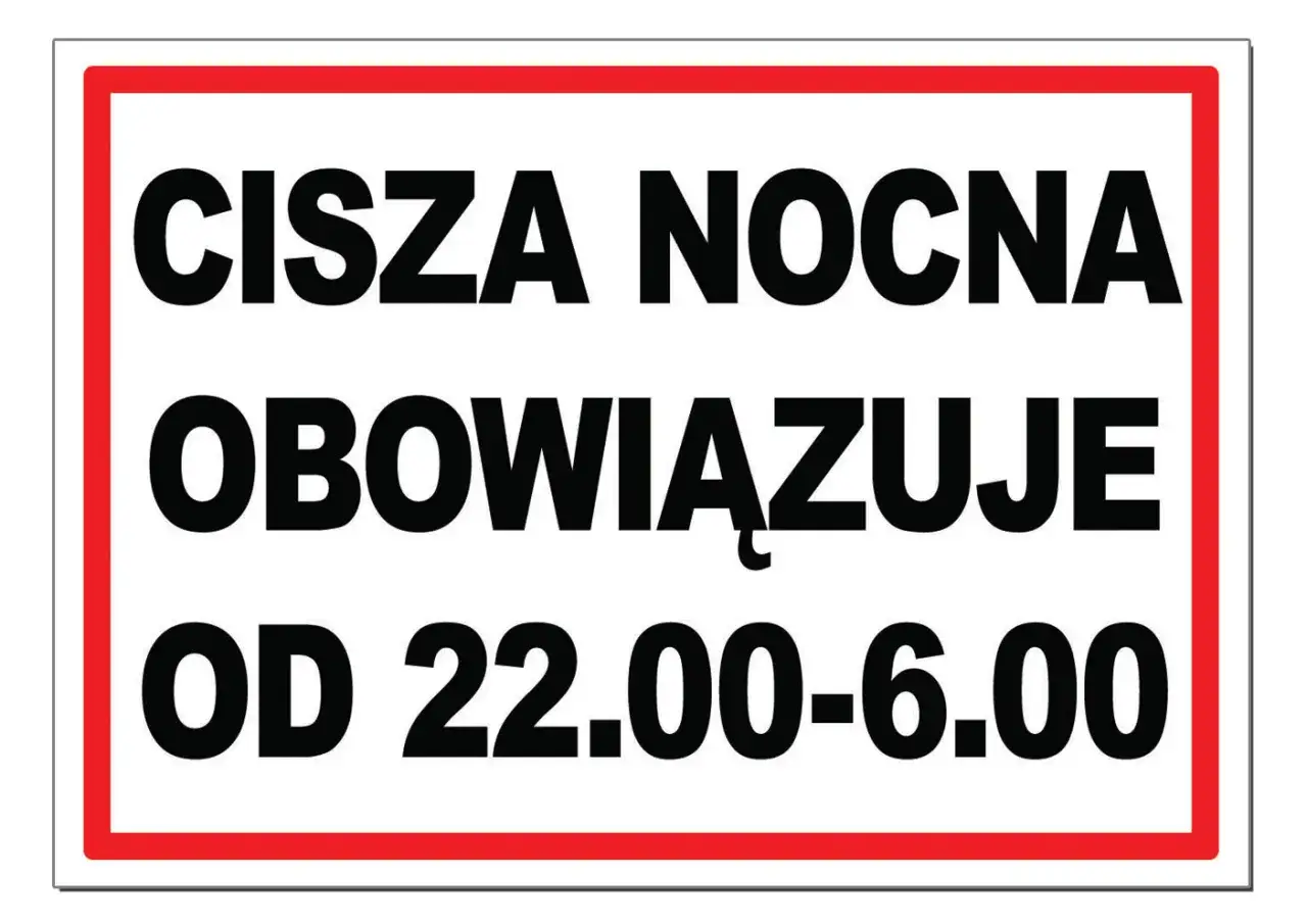 cisza nocna w hotelu znak