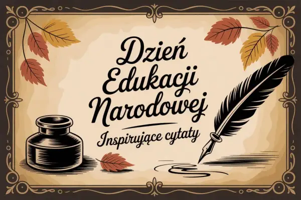 Dzień Edukacji Narodowej. Inspirujące cytaty o nauczycielach, pióro i kałamarz.